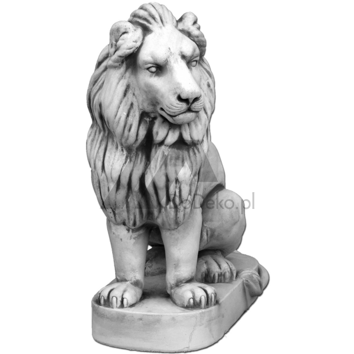 Lev sediaci vpravo - carvingové 96 cm